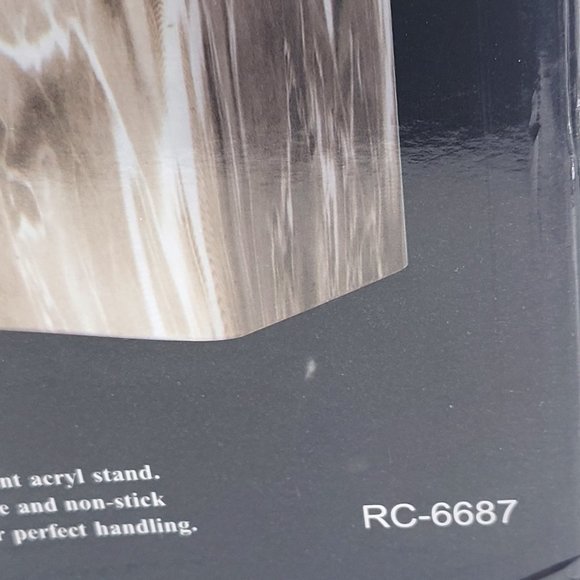 6 Knives Kitchen Cutlery White/Gold Handles Plastic Block Holder EVEYEALTH New - Picture 9 of 14